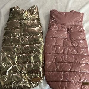 Blueberry Metallic Gold and Pink Dog Jackets M